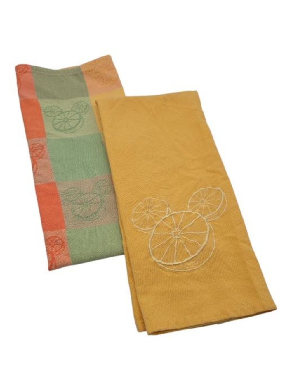 Disney Mickey Mouse Citrus Kitchen Towels Set of 2 Orange Green Yellow